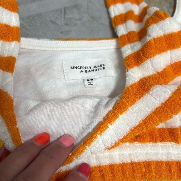 Orange and White Striped Two-Piece Set - Terri cloth BRAND NEW - Medium - Picture 4 of 6
